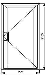 Дверь из алюминиевого профиля (тип 2, одностворчатая)